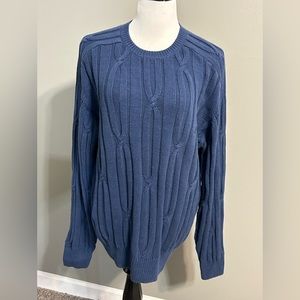 Nautica women’s size L‎ cable, knit sweater, navy color
